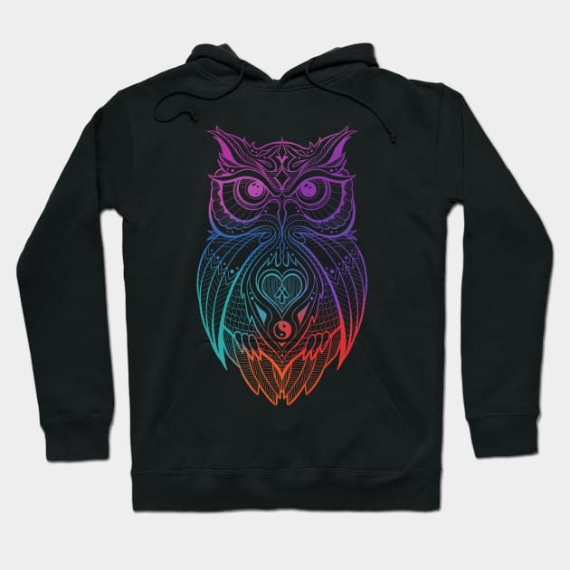 OWL Warrior Heart Line Art Hoodie by Robbgoblin